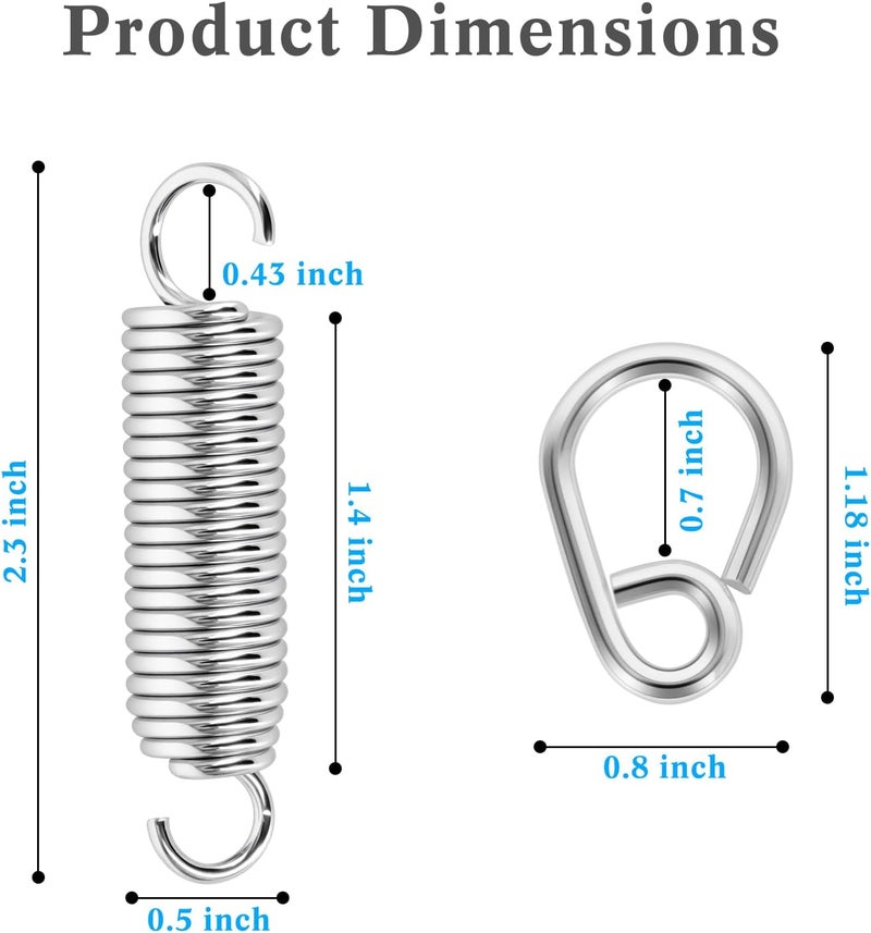 RANMING Bass Drum Pedal Spring 2Pcs Standard Replacement Kick Pedal Springs with Hook Carbon Steel Bass Drum Spring for Single&Double Drums Pedals Prcussion Instrument Hardware Parts - Image 3